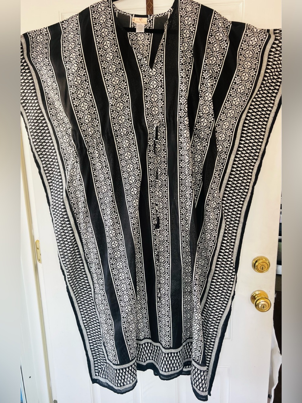 Anokhi 100% Indian Cotton Caftan w Drawstring